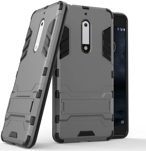 Hybride Nokia 5 Hoesje Grijs afbeelding 2