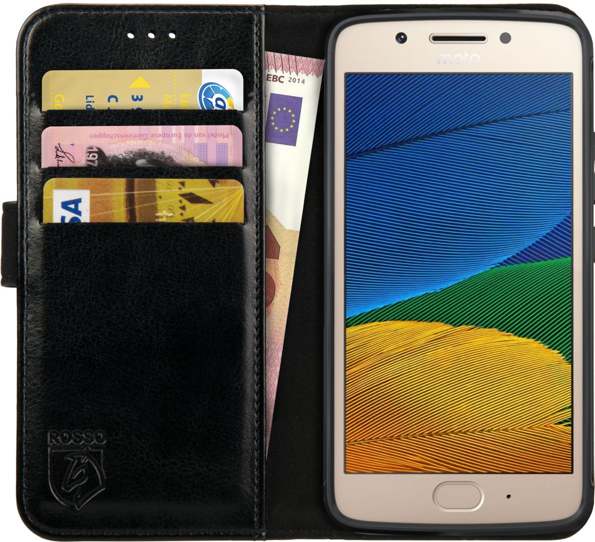 Rosso Element Motorola Moto G5 Plus Hoesje Book Cover Zwart afbeelding 13