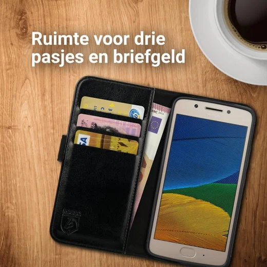 Rosso Element Motorola Moto G5 Plus Hoesje Book Cover Zwart afbeelding 6