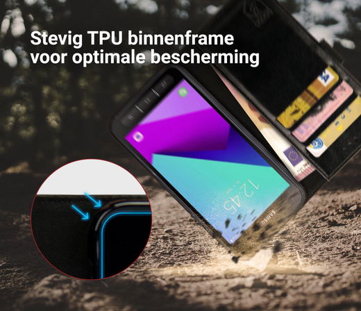 Rosso Element Samsung Galaxy Xcover 4/4s Hoesje Book Cover Zwart afbeelding 9