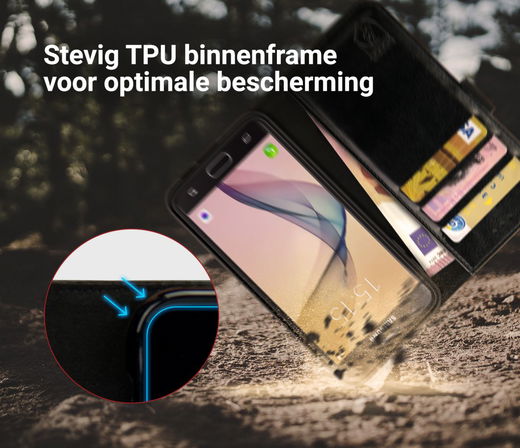 Rosso Element Samsung Galaxy J5 2016 Hoesje Book Cover Zwart afbeelding 9