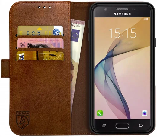 Rosso Element Samsung Galaxy J5 2016 Hoesje Book Cover Bruin afbeelding 1