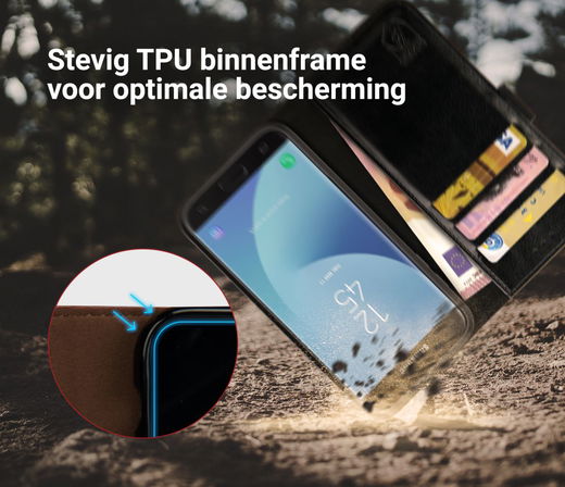 Rosso Element Samsung Galaxy J5 2017 Hoesje Book Cover Zwart afbeelding 9