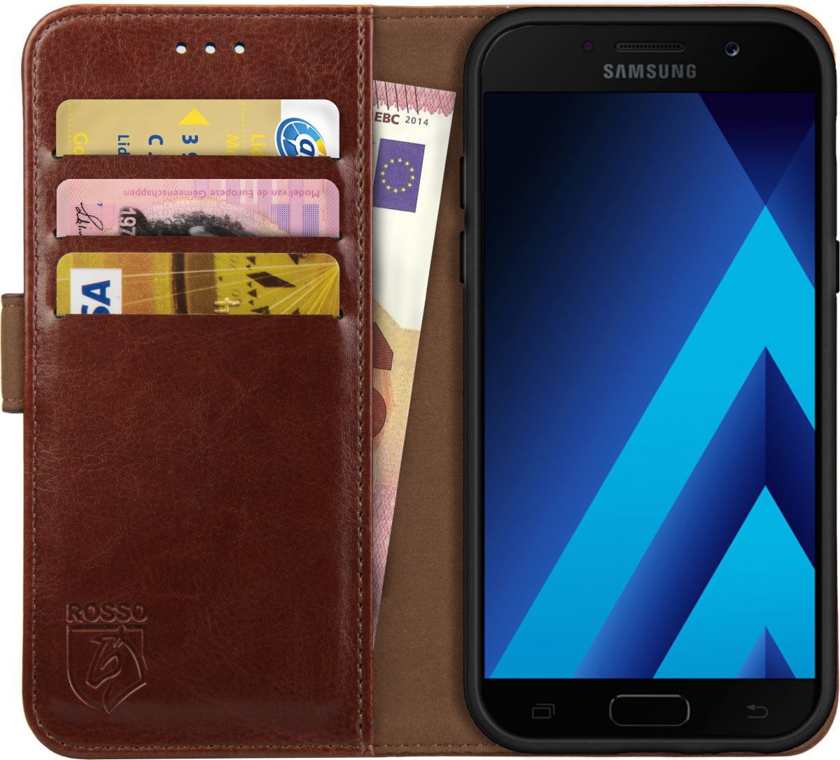 Rosso Element Samsung Galaxy A5 2017 Hoesje Book Cover Bruin afbeelding 1