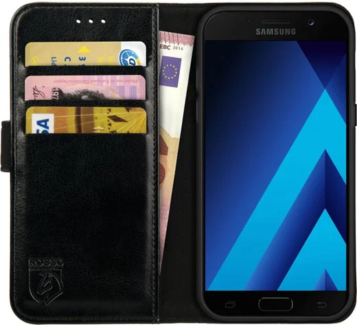 Rosso Element Samsung Galaxy A5 2017 Hoesje Book Cover Zwart afbeelding 13