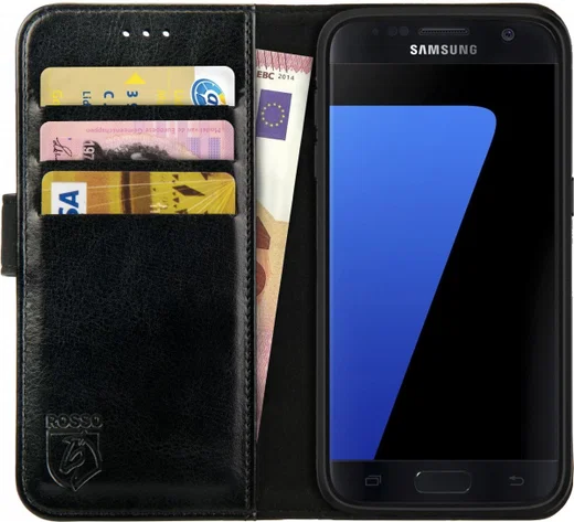Rosso Element Samsung Galaxy S7 Hoesje Book Cover Zwart afbeelding 1