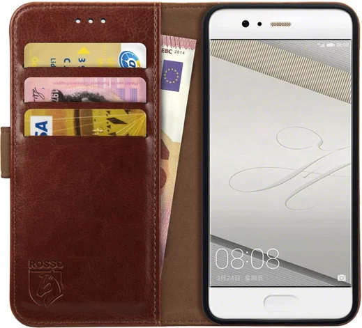 Rosso Element Huawei P10 Hoesje Book Cover Bruin afbeelding 1