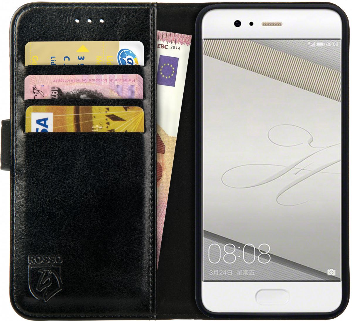 Rosso Element Huawei P10 Hoesje Book Cover Zwart afbeelding 1