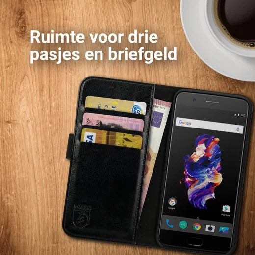 Rosso Element OnePlus 5 Hoesje Book Cover Zwart afbeelding 8