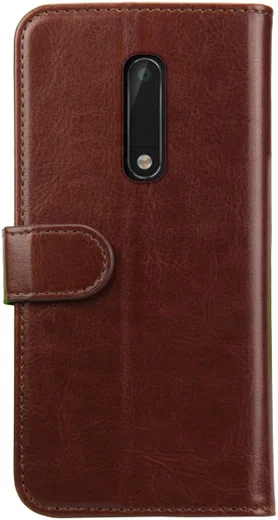 Rosso Element Nokia 5 Hoesje Book Cover Bruin afbeelding 4