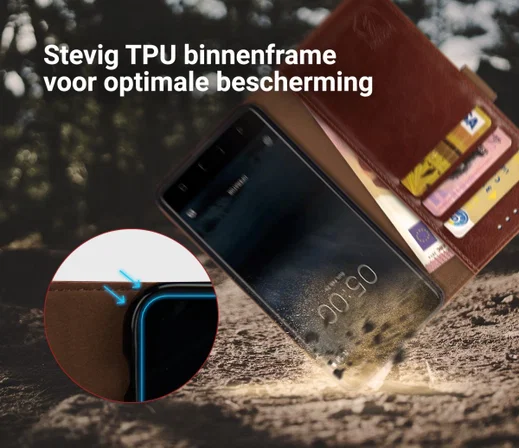 Rosso Element Nokia 5 Hoesje Book Cover Bruin afbeelding 8