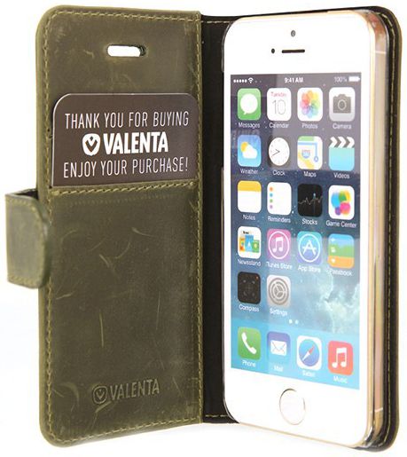 Valenta Classic Luxe iPhone 5/5S/SE Hoesje Leer Bookcase Vintage Groen afbeelding 6