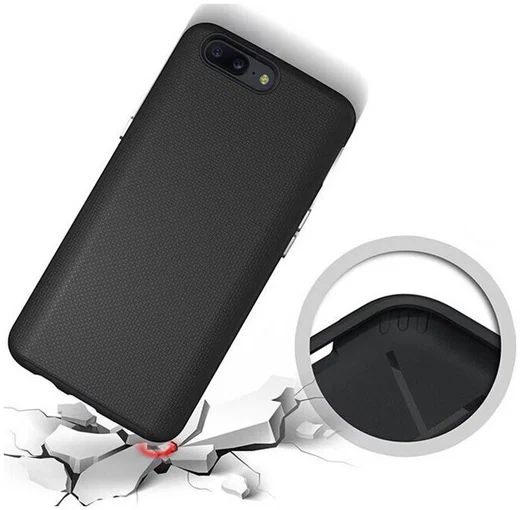 OnePlus 5 Hybride Backcover Hoesje Zwart afbeelding 3