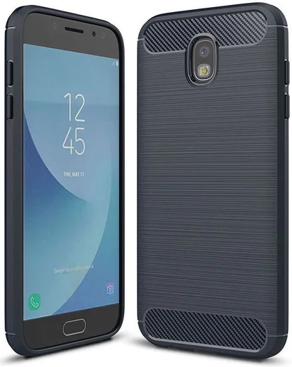 Samsung Galaxy J7 (2017) Geborsteld TPU Hoesje Blauw afbeelding 1