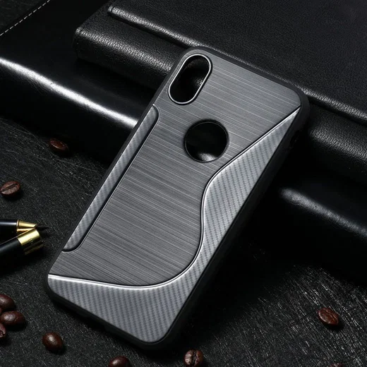 Apple iPhone X Carbon TPU Hoesje Zwart afbeelding 1