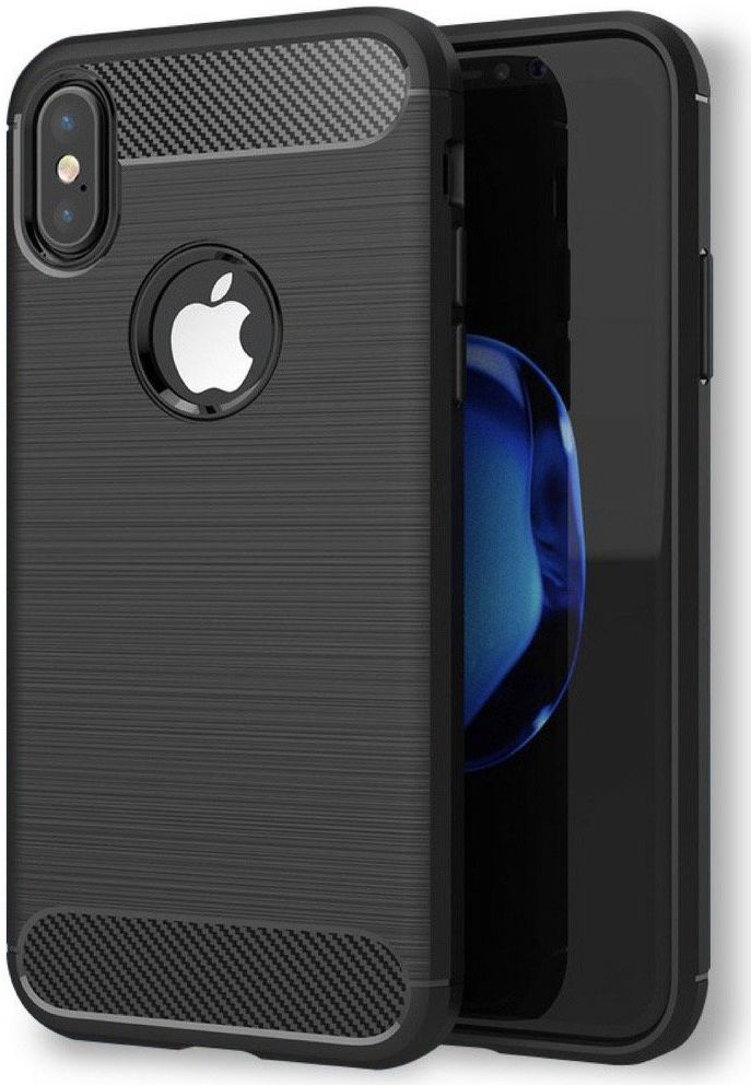 Apple iPhone X / XS Geborsteld TPU Hoesje Zwart afbeelding 4