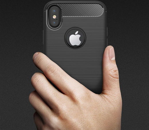 Apple iPhone X / XS Geborsteld TPU Hoesje Zwart afbeelding 13