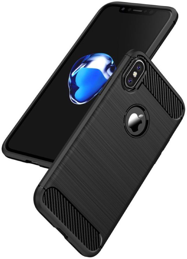 Apple iPhone X / XS Geborsteld TPU Hoesje Zwart afbeelding 6