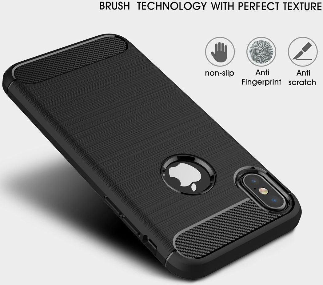 Apple iPhone X / XS Geborsteld TPU Hoesje Zwart afbeelding 8