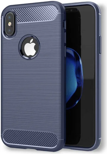 Apple iPhone X / XS Geborsteld TPU Hoesje Blauw afbeelding 4