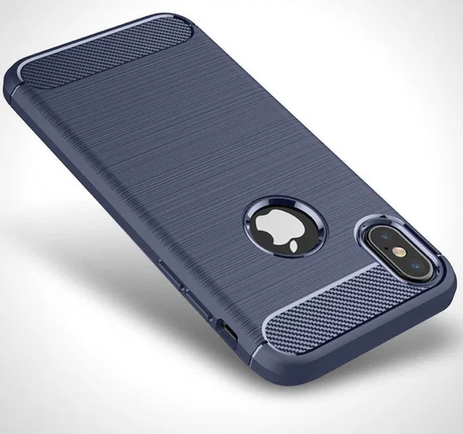 Apple iPhone X / XS Geborsteld TPU Hoesje Blauw afbeelding 9