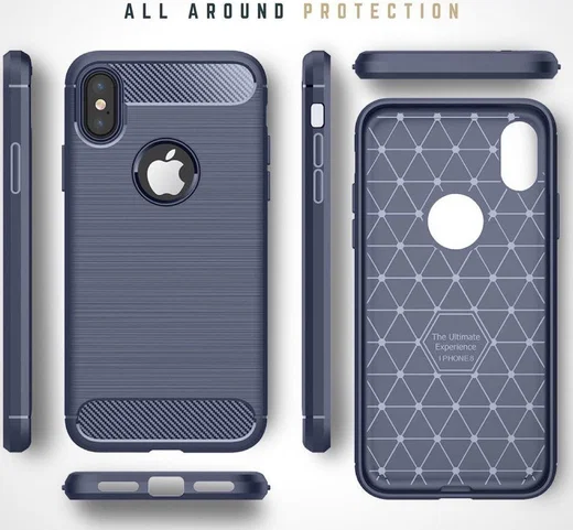 Apple iPhone X / XS Geborsteld TPU Hoesje Blauw afbeelding 10