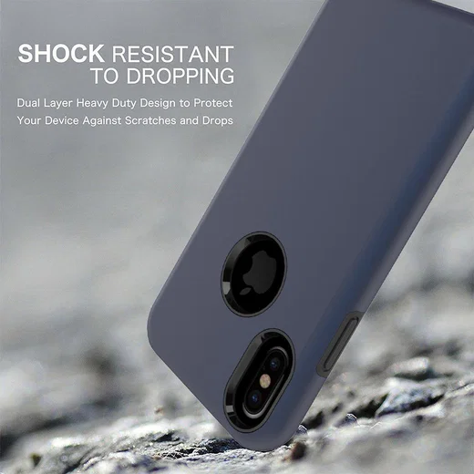 Apple iPhone X Rubber Hard Case Blauw afbeelding 3