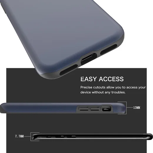 Apple iPhone X Rubber Hard Case Blauw afbeelding 4