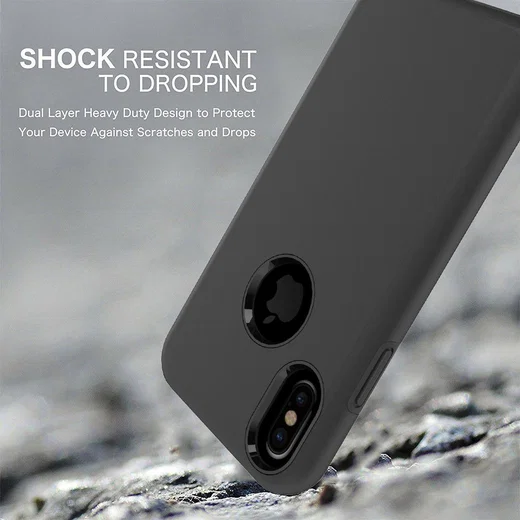 Apple iPhone X Rubber Hard Case Zwart afbeelding 3