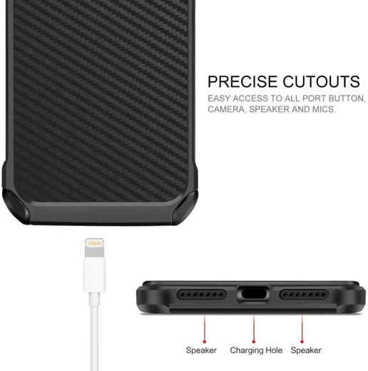 Apple iPhone X Carbon TPU Case Zwart afbeelding 4