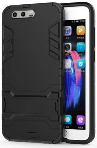 Honor 9 Hybride TPU Kickstand Hoesje Zwart afbeelding 2