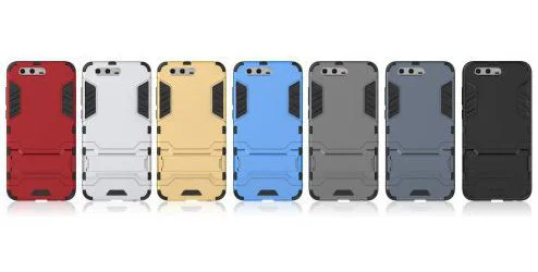 Honor 9 Hybride TPU Kickstand Hoesje Zwart afbeelding 3