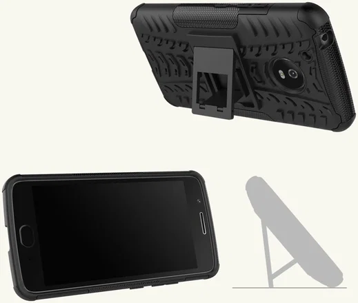 Motorola Moto G5 Robuust Hybride Hoesje Zwart afbeelding 10