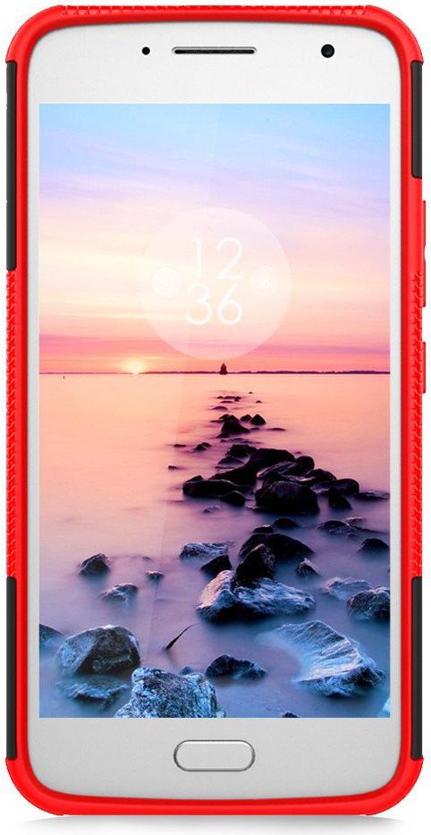 Motorola Moto G5 Robuust Hybride Hoesje Rood afbeelding 5