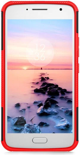 Motorola Moto G5 Plus Robuust Hybride Hoesje Rood afbeelding 5