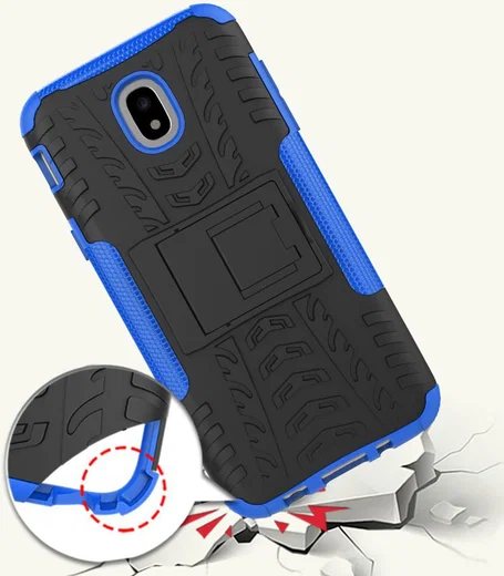 Samsung Galaxy J5 (2017) Robuust Hybride Hoesje Blauw afbeelding 4