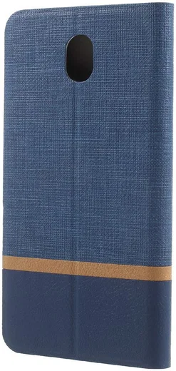 Samsung Galaxy J5 (2017) Linnen Portemonnee Hoesje Blauw afbeelding 3