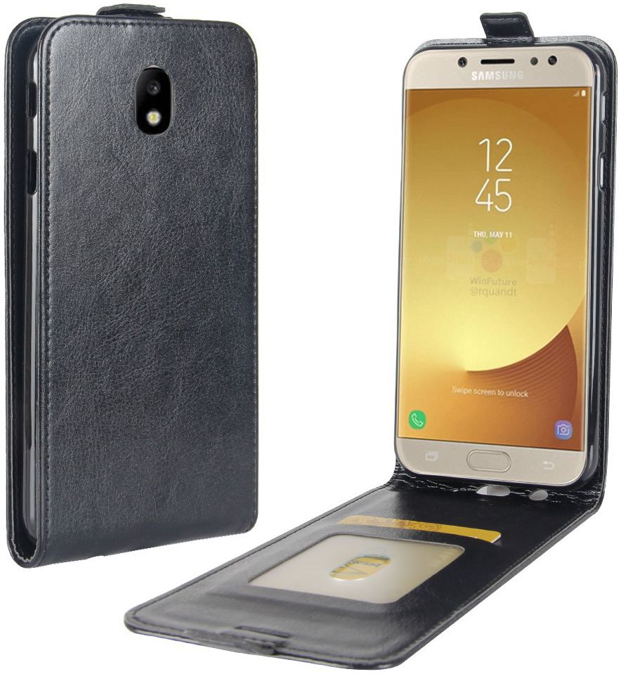 Samsung Galaxy J5 (2017) Verticaal Flip Hoesje Zwart afbeelding 1
