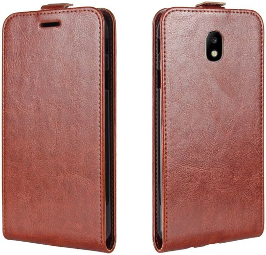 Samsung Galaxy J5 (2017) Verticaal Flip Hoesje Bruin afbeelding 2