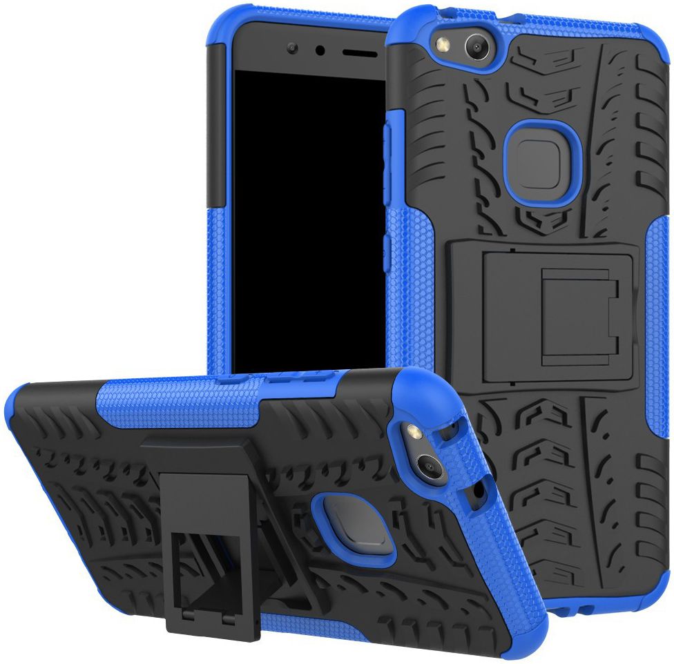 Huawei P10 Lite Robuust Hybride Hoesje Blauw afbeelding 1