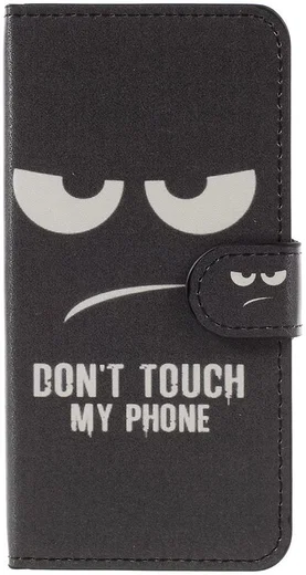 Huawei P10 Lite Portemonnee Hoesje Don't Touch My Phone afbeelding 1