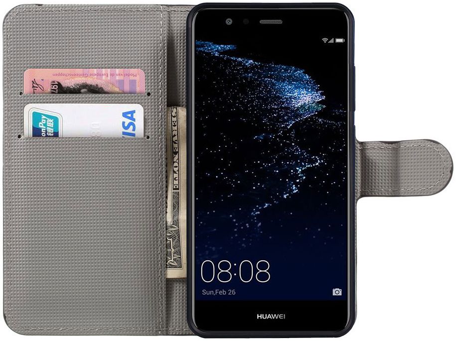Huawei P10 Lite Portemonnee Hoesje Don't Touch My Phone afbeelding 2