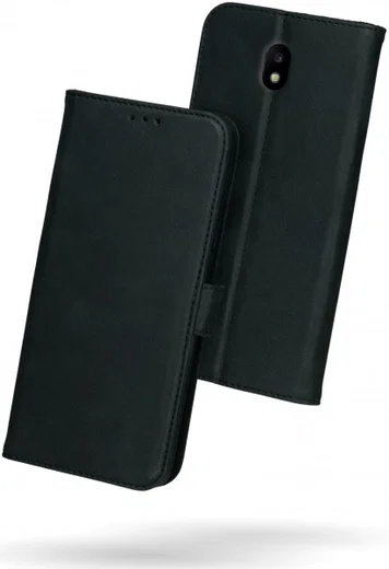 Rosso Deluxe Samsung J5 2017 Hoesje Echt Leer Pasjes Book Case Zwart afbeelding 2
