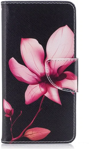 Huawei Y6 (2017) Portemonnee Flip Hoesje Print Bloem afbeelding 1