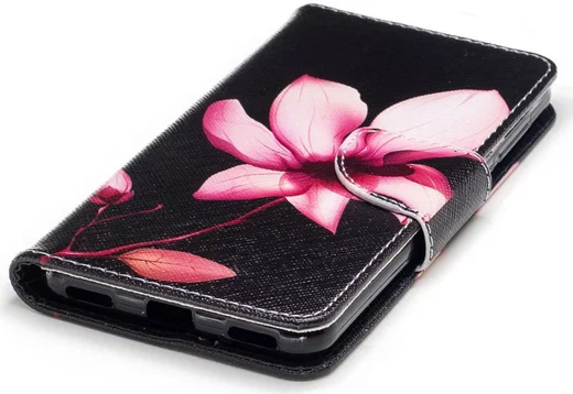 Huawei Y6 (2017) Portemonnee Flip Hoesje Print Bloem afbeelding 7
