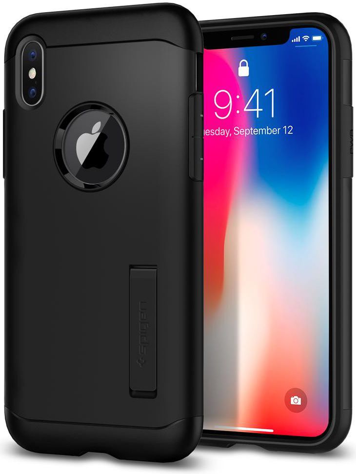Spigen Slim Armor Apple iPhone X Zwart afbeelding 1
