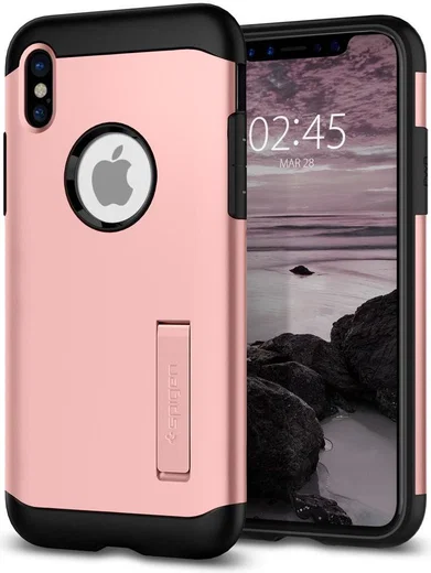Spigen Slim Armor Apple iPhone X Roze Goud afbeelding 1