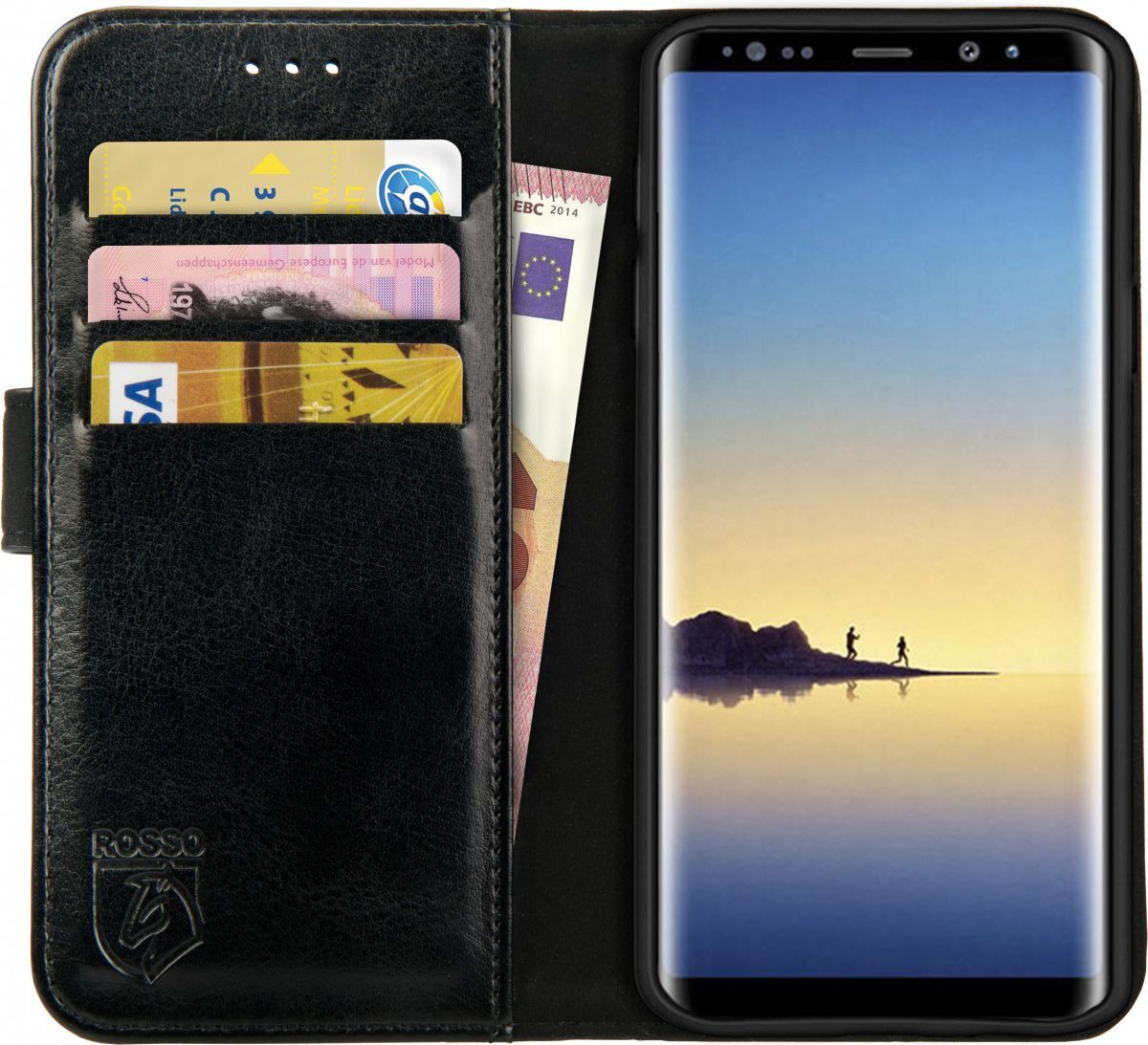 Rosso Element Samsung Galaxy Note 8 Hoesje Book Cover Zwart afbeelding 1