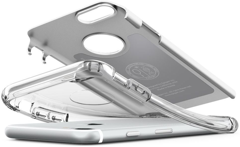 Spigen Hybrid Armor Hoesje Apple iPhone 7 Satin Silver afbeelding 2