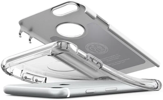 Spigen Hybrid Armor Hoesje Apple iPhone 7 Satin Silver afbeelding 2